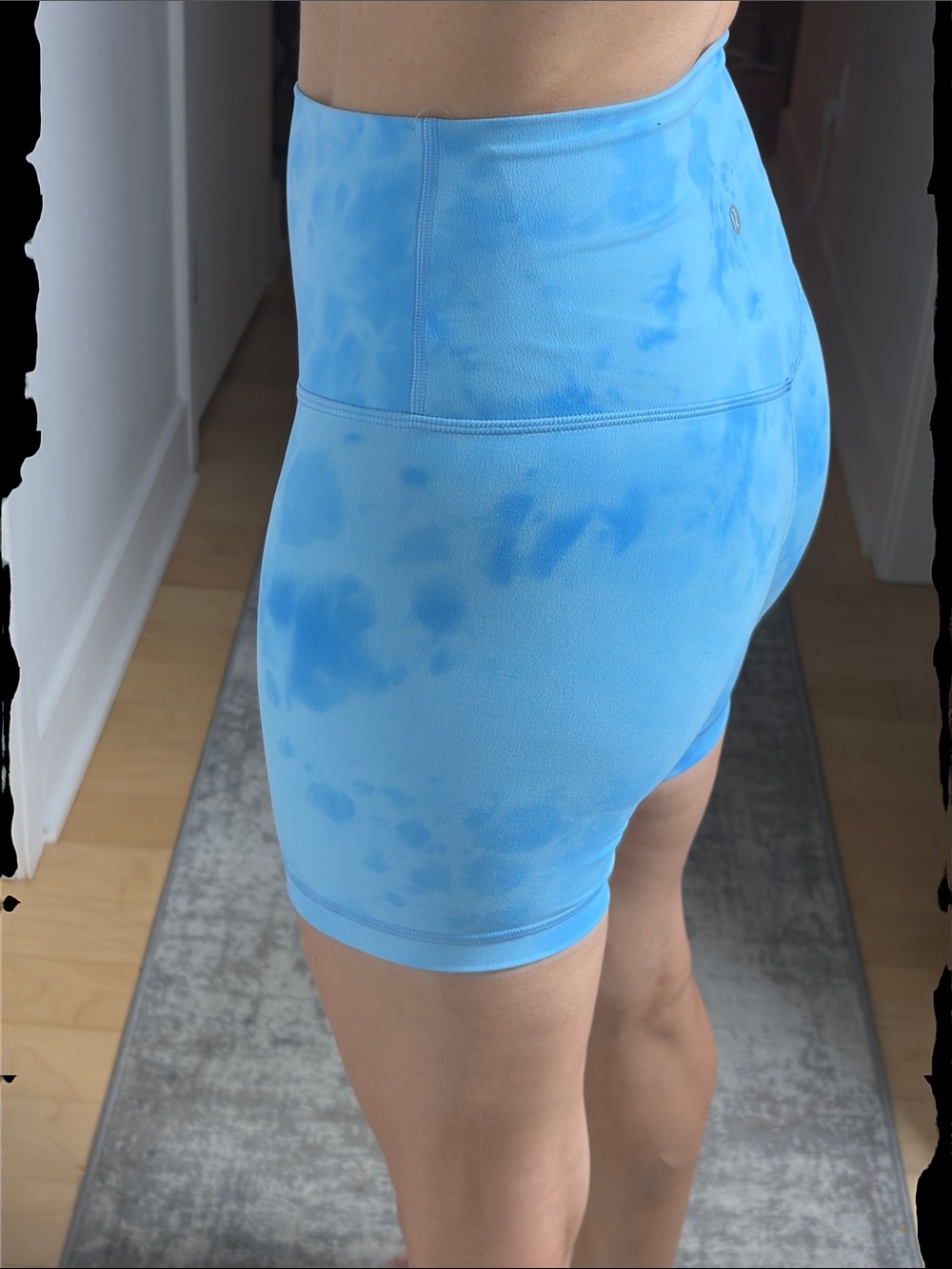 lululemon athletica Light Blue Tie-Dye High-Rise Bike Shorts
